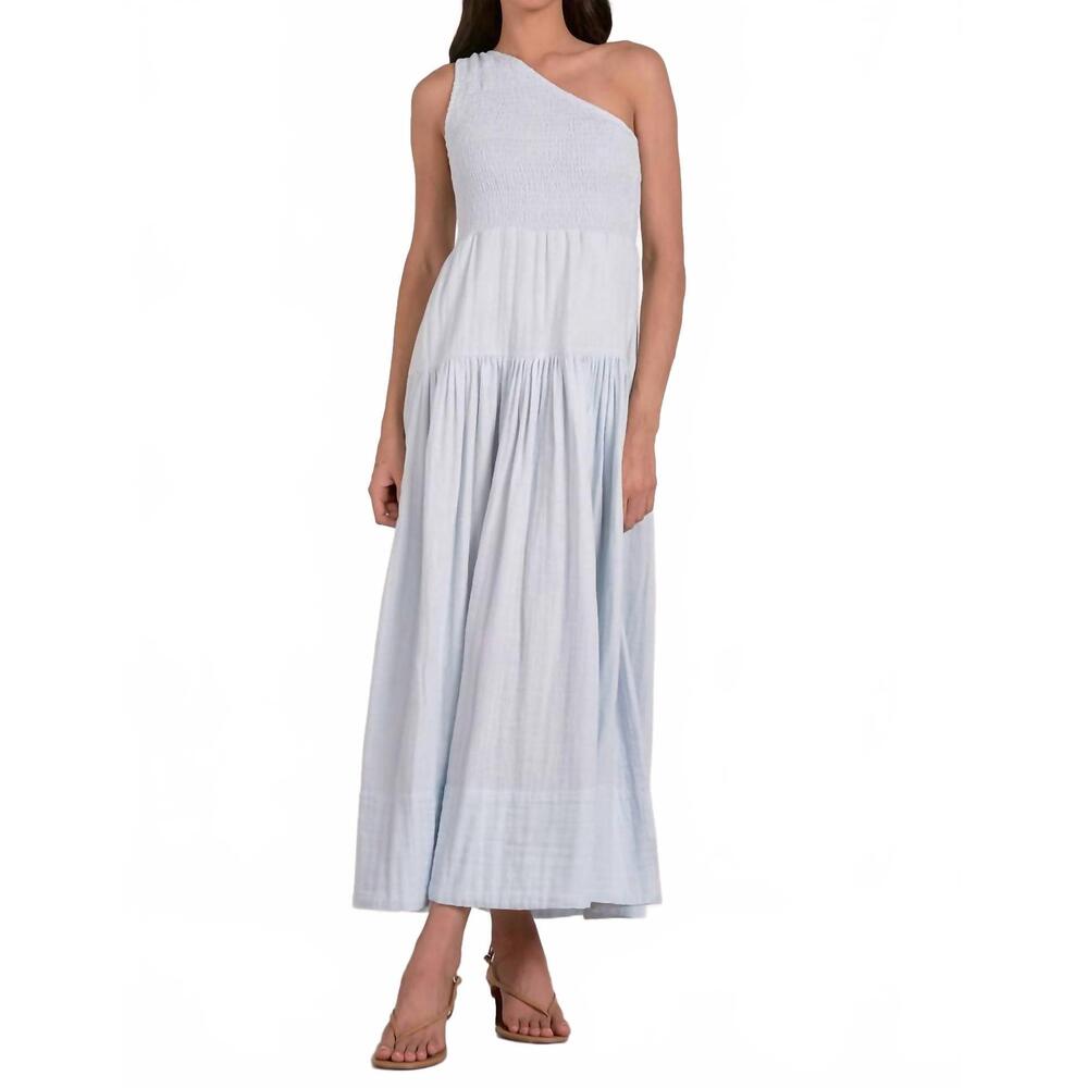 NEW ELAN one shoulder maxi dress in blue
